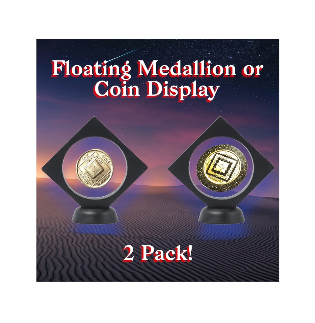 Aa Display Rack 2 Pack Floating Display for NA AA Medallion. Chip Gift Coin Holder ...
