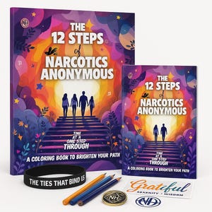 Libro para colorear de Narcóticos Anónimos de 12 pasos: Regalo de recuperación con artículos promocionales de NA