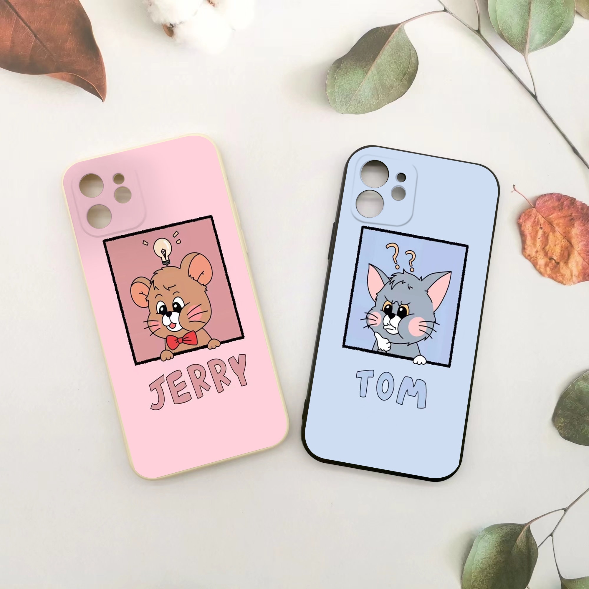 Discover Cartoon Tom and Jerry Couple Phone Case Cover For iPhone 13/12/11 Pro Max, Xs, 7, 8