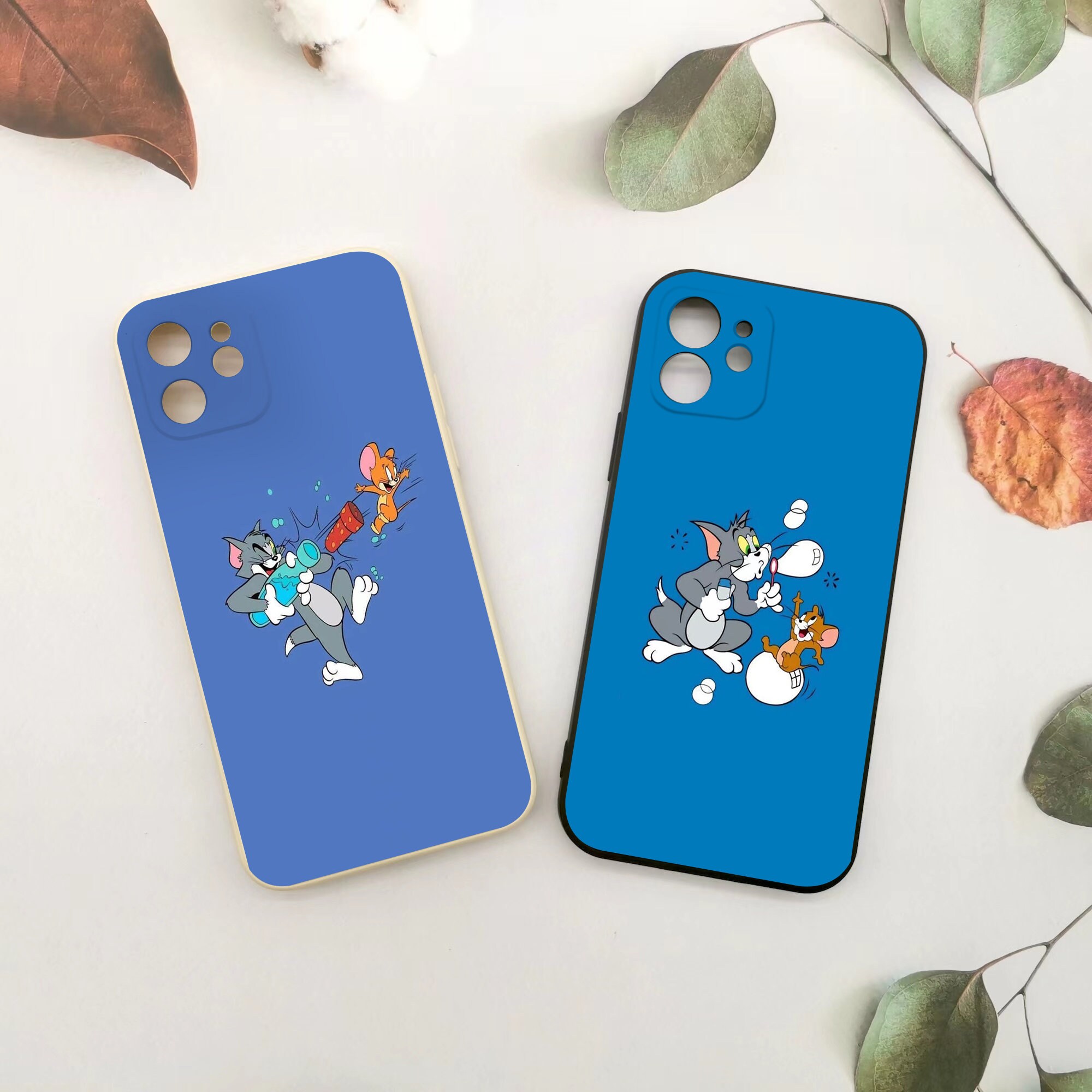 Cartoon cute Tom and Jerry couple Phone Case Cover For iPhone 13/12/11 Pro Max, Xs, 7, 8