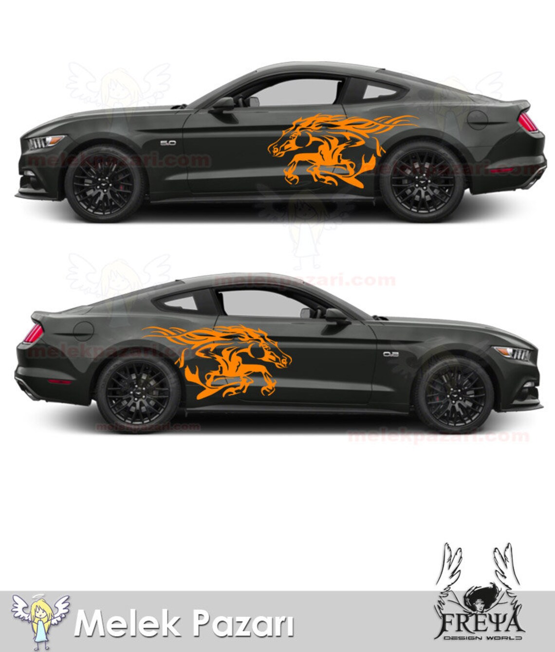 Running Horse Car Side Body Decal. Horse Car Side Decal. Dodge Etsy