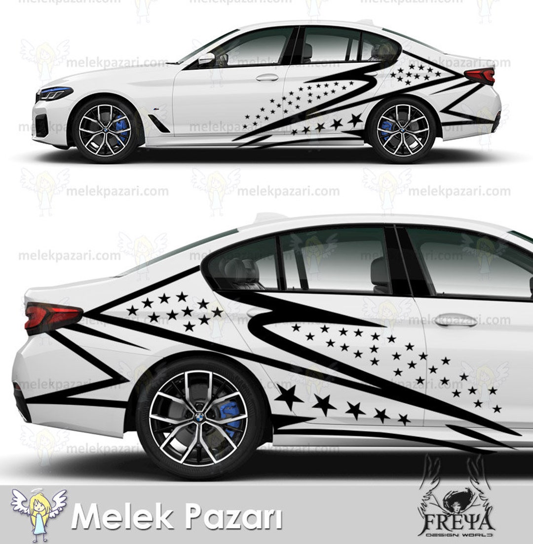 Tribal Racing Car Side Body Sticker. Star Car Side Decal. Etsy