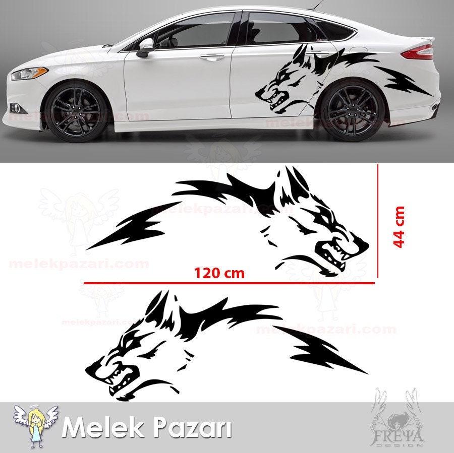 Wolf Fender Top Side Trunk Car Sticker Wolf Decal Etsy