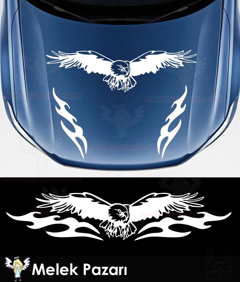 Eagle Car Hood Sticker Car Sticker Eagle Decal Eagle Car Etsy