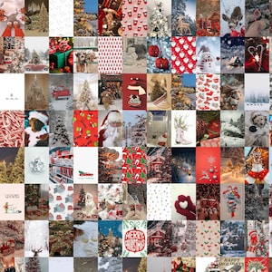Christmas Wall Collage Kit-Christmas Aesthetic Posters- Christmas Gift İdeas-Winter Wall Collage Kit-Christmas Decor-Christmas Prints-96PCS