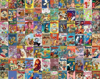 Retro Cartoons wall collage kit - Kidcore, vintage aesthetic, vintage decor, collage dorm decor, room decor, DIGITAL DOWNLOAD