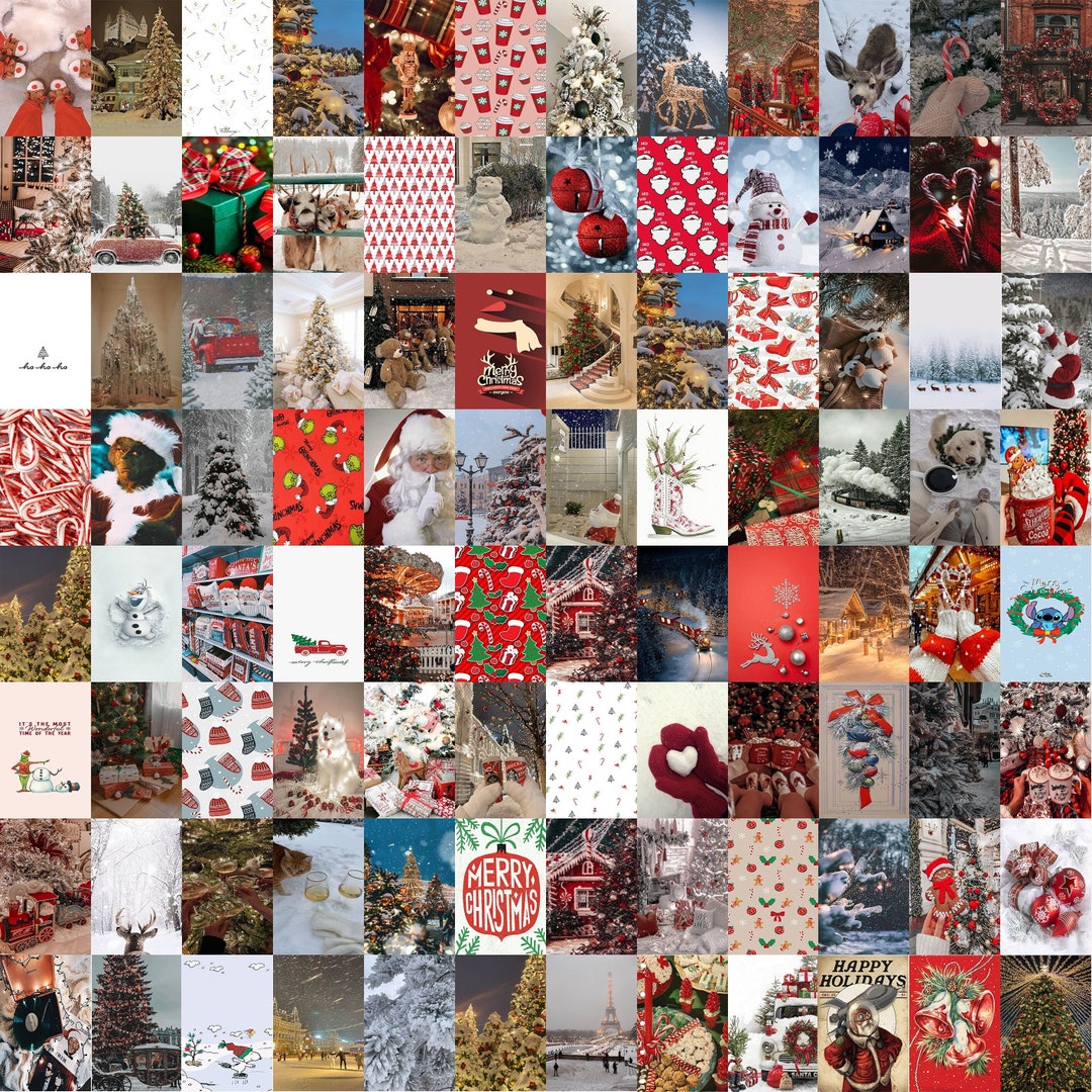 Christmas Wall Collage Kitchristmas Aesthetic Posters Christmas Gift İdeaswinter Wall Collage