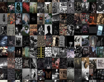 Grunge Wand Dekor, Grunge Collage Kit, Schwarze Wand Collage, Schwarze Wand Collage, Grunge Ästhetische Collage Kit (DIGITAL DOWNLOAD) 150 STÜCK