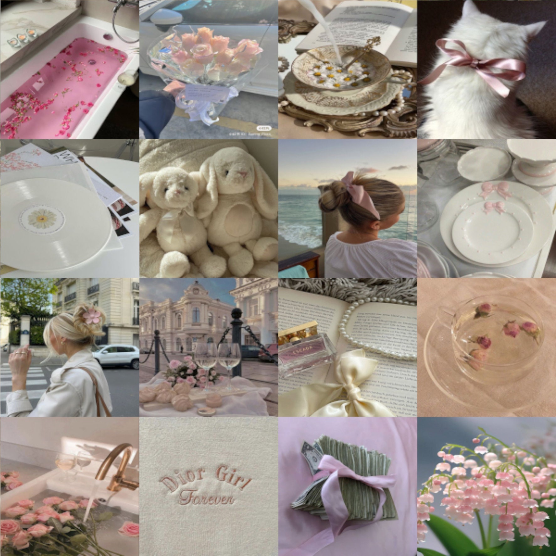 80PCS | Coquette Aesthetic Wall Collage Kit | Soft Pink Photo Collage ...