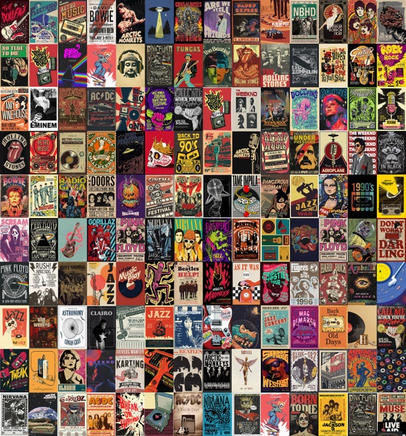 CLASSIC　ROCK POSTERS Retro Pop Rock Poster – Vintage 80s New Wave Art for Classic