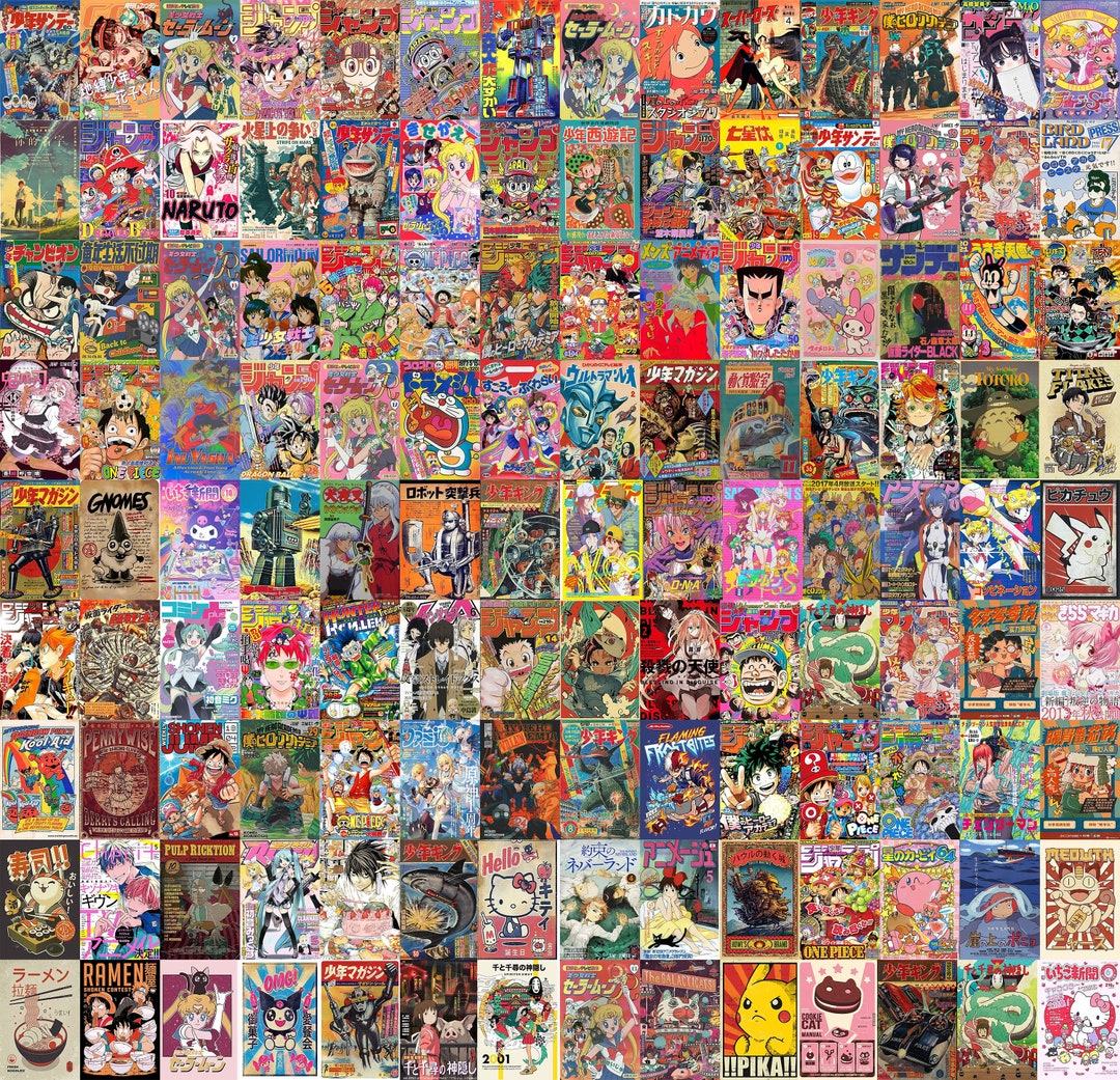 130 Vintage Anime Collage Kit Anime Wall Collage Anime Posters Anime ...