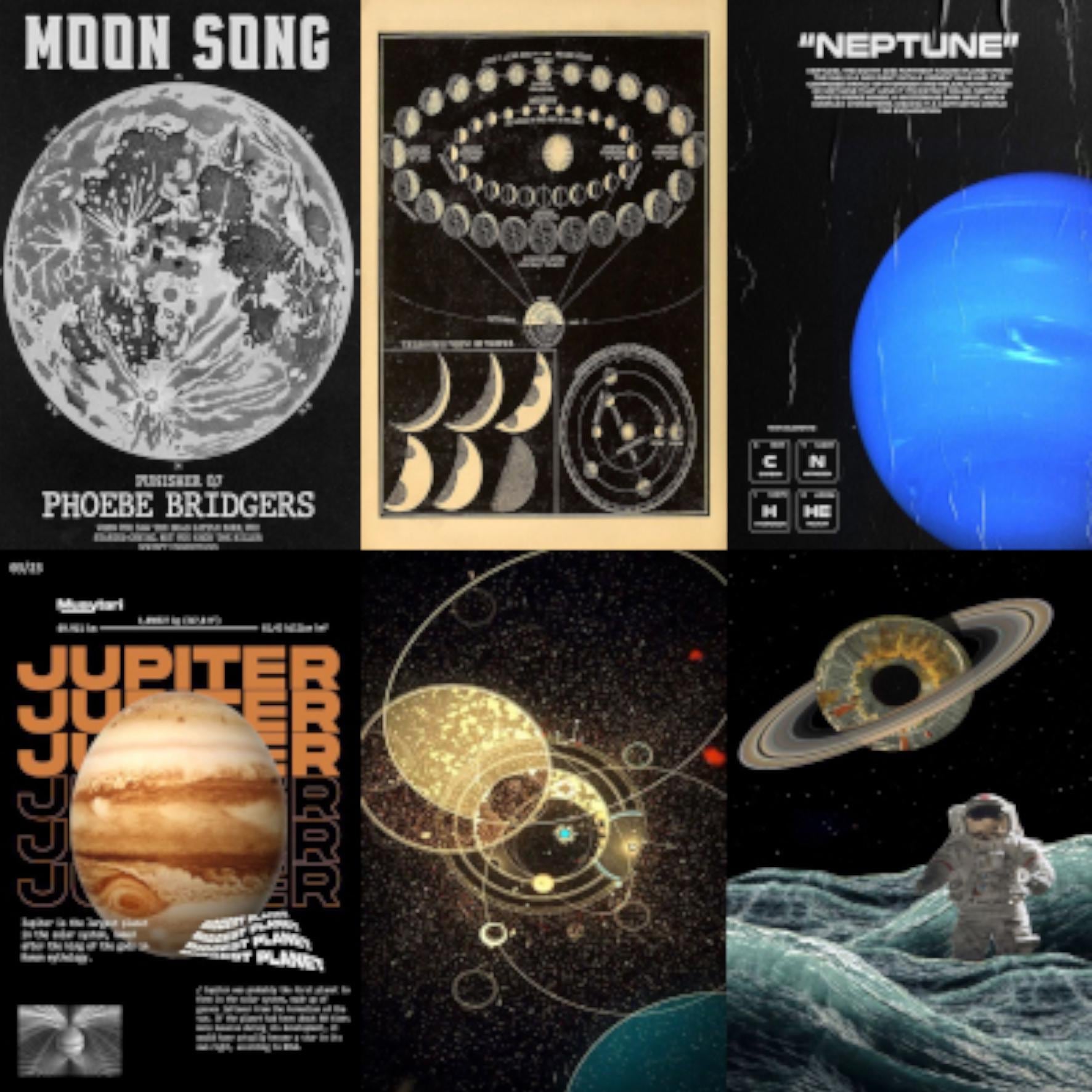 Astronomy Wall Collage Kit - Dark Space Wall Art- Cosmos Aesthetic Wall ...