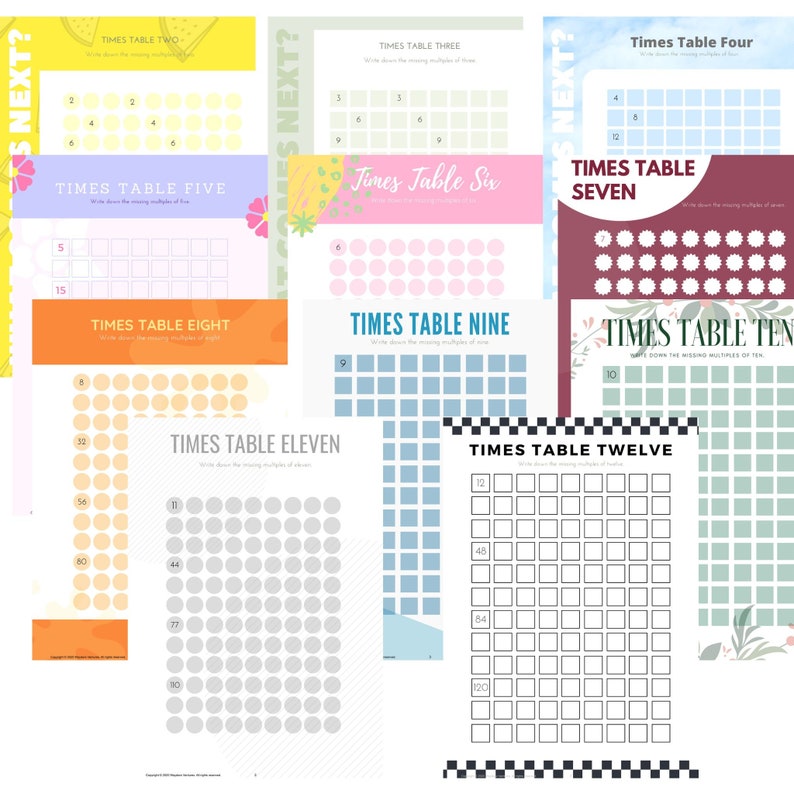 Times Table Skip Counting, Times Table Practice, Times Table Exercise