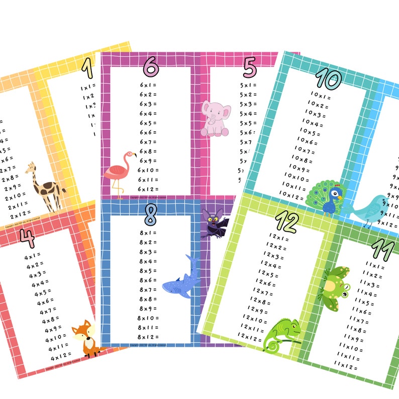 Multiplication Chart, Multiplication Pocket Chart, Multiplication