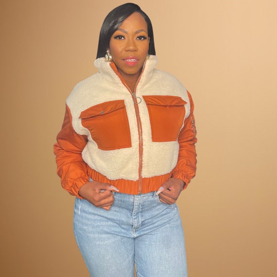 burnt orange bomber jacket