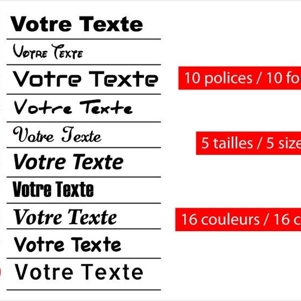 Lettres adhésives personnalisées Autocollant Stickers porte voiture moto artisans Prénom