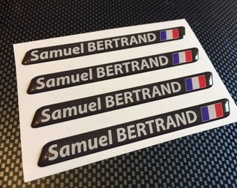 4x Stickers imprimés 3D DOMING 1L prénom personnalisé pour vélo de route ou vtt autocollant vélo groupe sanguin + drapeau personnalisé