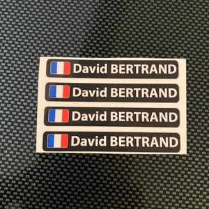 4x stickers personnalisés imprimés nom prénom pour vélo de route vtt moto groupe sanguin possible drapeau image 4