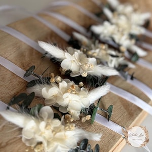 Dried Flower Bridesmaid Bracelets - Boho Wedding Accessories - Romantic Floral Jewelry - Personalized Witness Gift - Boho Chic