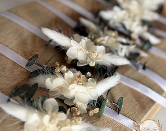 Brudtärnearmband av torkade blommor - Boho bröllopsaccessoarer - Romantiska blommiga smycken - Personlig brudtärnepresent - Boho chic