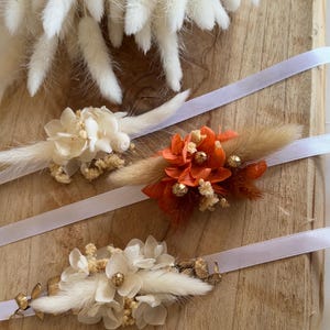 Dried Flower Bridesmaid Bracelets - Boho Wedding Accessories - Romantic Floral Jewelry - Personalized Witness Gift - Boho Chic