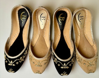 Bisma Handmade Khussa Mojri Indian Punjabi Jutti, Wedding Party Style Shehnaai (B2)