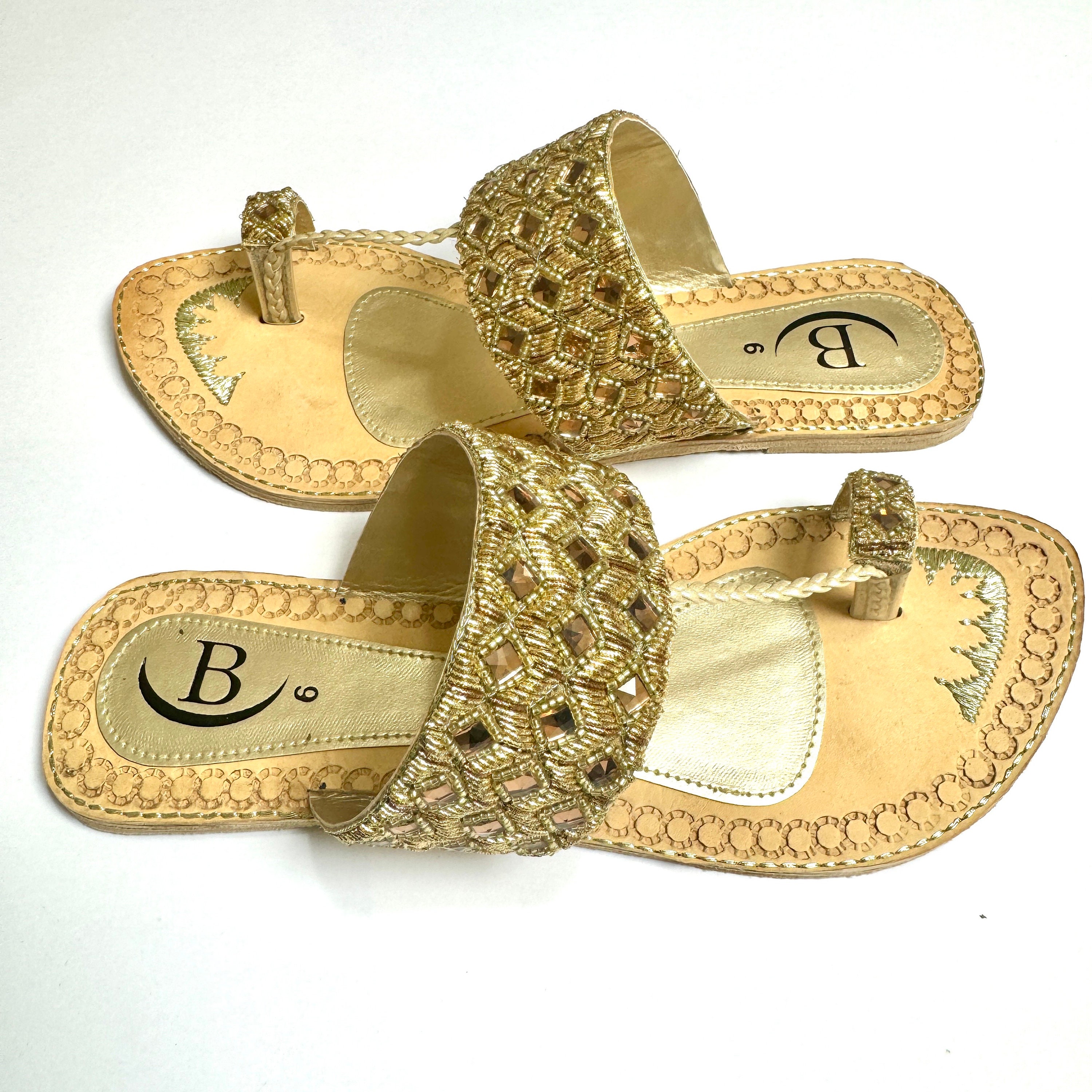 Mirror work slippers store
