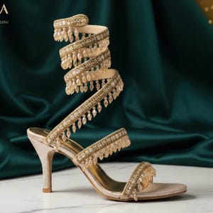 gold heels for prom dress Champagne Gold Prom Shoes with Low Block Heels Champagne / 9.5M