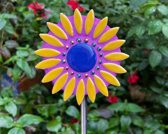 Mosaic Flower. Garden Lollipop.