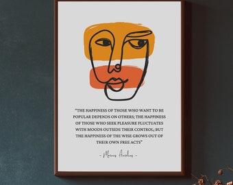 Affiche stoïque, oeuvre d'art de Marc-Aurèle, impression de citation, art mural inspirant, citations motivantes, stoïcisme, oeuvre d'art stoïcienne, citations stoïciennes