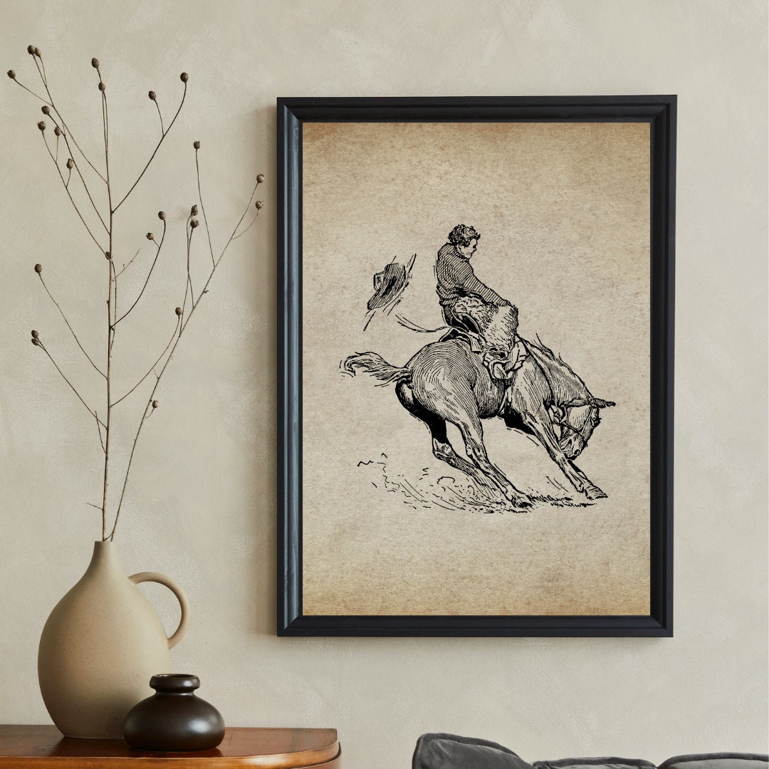 Vintage Bucking Bronco Print 1 Bucking Bronco Wall Art - Etsy