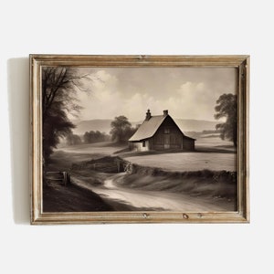 Country Scenery Painting, Vintage Landscape Art Prints, Scenery Wall Art Print, Vintage Country Prints, Landscape Artwork, Scenery Printable
