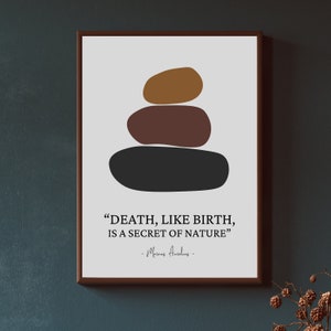 Marcus Aurelius Quote, Quote Art Print, Death Like Birth Is A Secret Of Nature, Stoicism Art Print, Stoic Print, Inspirational Artwork