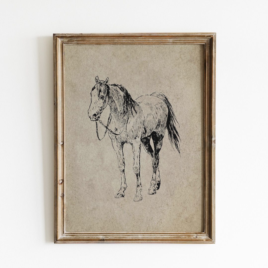 Vintage Horse Painting Print, Horse Artwork, Horse Art Printable, Vintage Wall Art, Horse Print ...