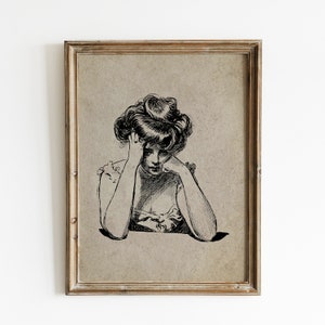 Woman Portrait Art Print, Woman Print Download, Decadent Young Woman, Woman Printable Wall Art, Woman Painting Print, Vintage Wall Art
