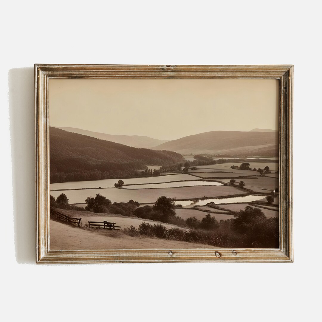 Vintage Landscape Painting, Printable Landscape Art, Country Landscape ...