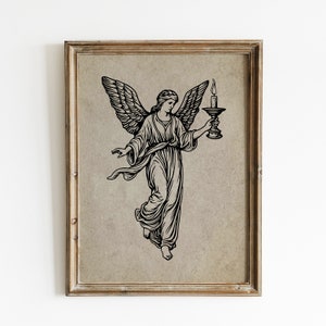 Angel Painting, Angel Printable Art, Angel Print, Vintage Painting Print, Angel Wall Art, Illustration Painting, Vintage Wall Art Prints