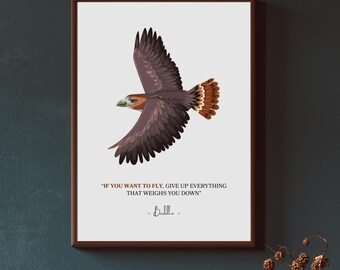 Buddha Quote Art Print – Inspirational Bird Painting (Digital Download)