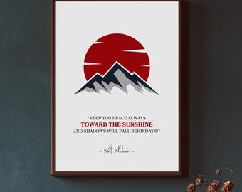Walt Withman Zitat Kunstdruck - Sonnenschein Spruch (Digitaler Download)