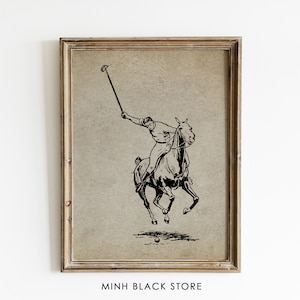 Vintage Polo Wall Art 1, Polo Horse Art, Polo Game, Horse Wall Art, Polo Vintage, Polo Print Digital Download, Vintage Prints Wall Art, Polo