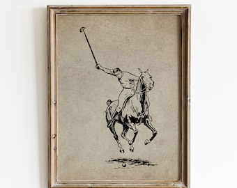 Pologame Art board アート Vintage Polo Wall Art 1, Polo Horse Art, Polo Game, Horse Wall Art