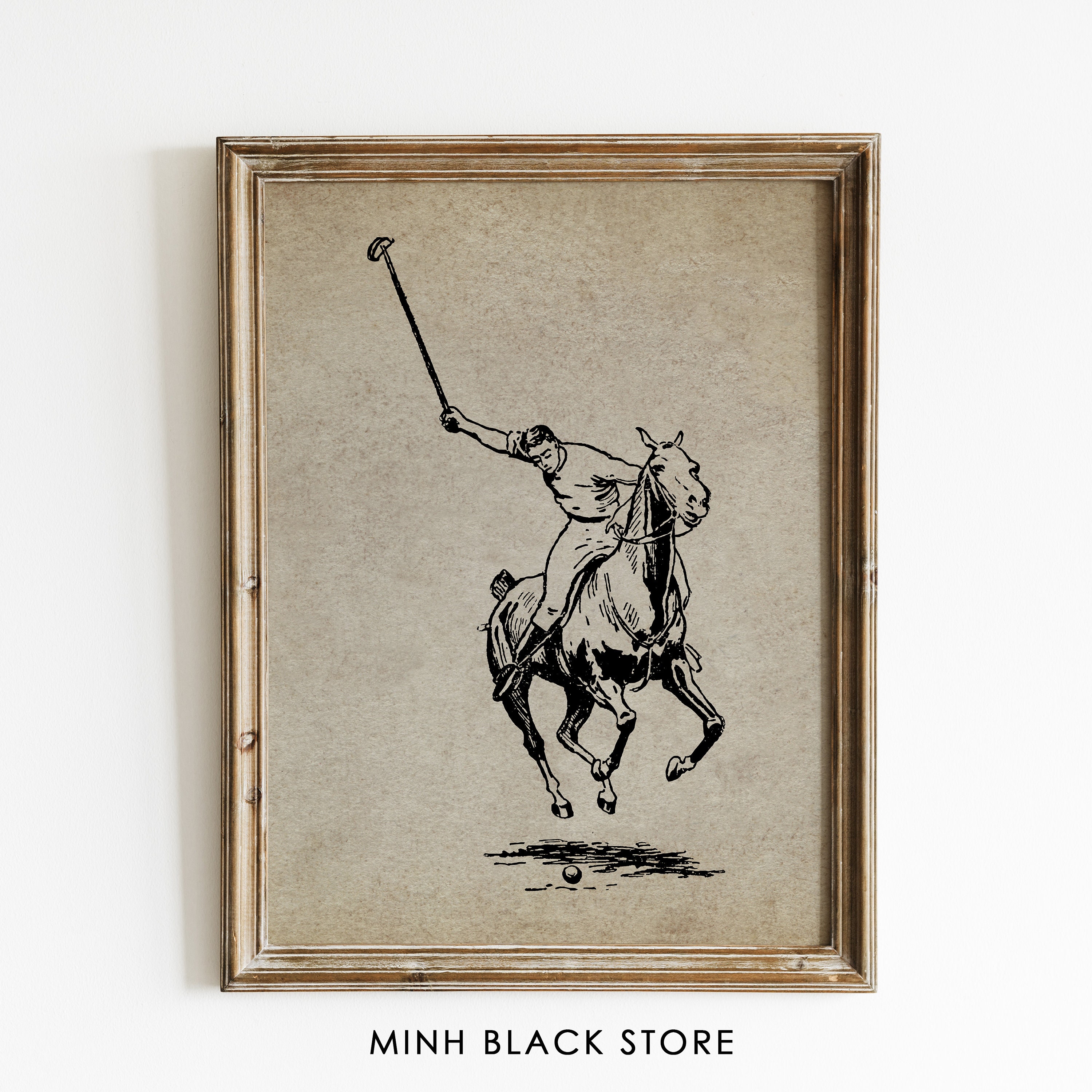 Vintage Polo Wall Art 1, Polo Horse Art, Polo Game, Horse Wall Art