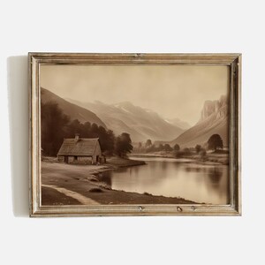 Vintage Landscape Print, Landscape Wall Art Printable, Country Painting, Vintage Wall Art, Country Landscape Painting, Landscape Art Print