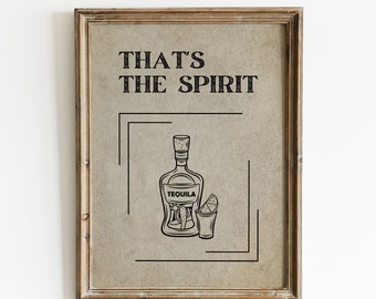 Vintage Tequila Bar Art Print, "That's The Spirit" (Digital Download)