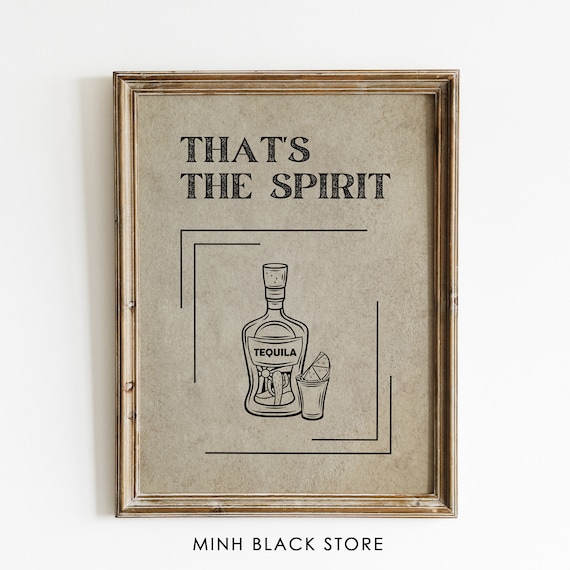 Vintage Tequila Bar Art Print, "That's The Spirit" (Digital Download)