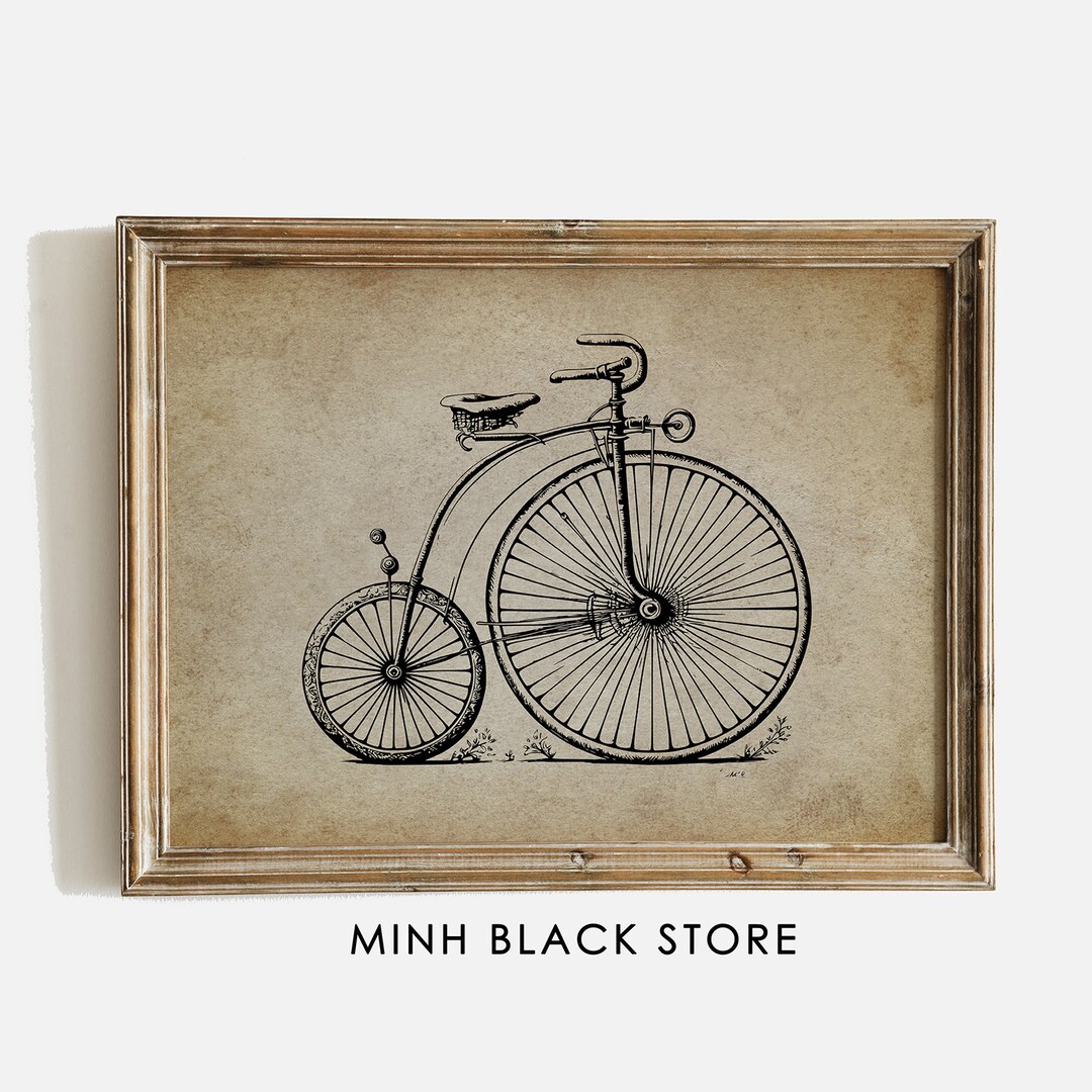 Vintage Bicycle Wall Art 1, Bicycle Print, Vintage Bicycle, Retro ...