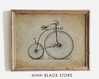 Vintage Bicycle Wall Art 1, Bicycle Print, Vintage Bicycle, Retro Bicycle, Vintage Wall Art, Vintage Prints Wall Art, Vintage Digital Prints