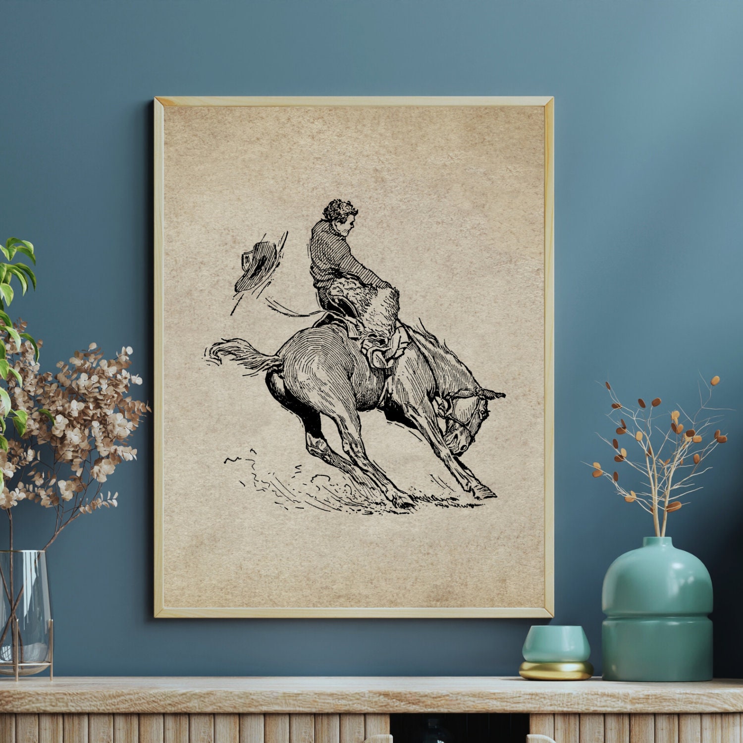 Vintage Bucking Bronco Print 1 Bucking Bronco Wall Art - Etsy