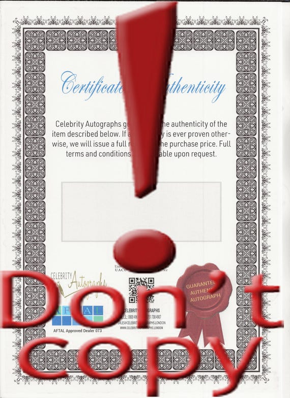 ナオミ・スコット 直筆サイン uacc フェーマス サイン&ポスター 偽サインの販売業者：お客様からの報告③ フェーマスサイン