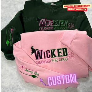 Wicked Changed for Good Embroidery Sweatshirt, Wicked Fan Gift Hoodie, Defy Gravity Sweatshirt, Wizard of Oz , Broomstick Magic Sweater